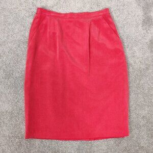 Braemar Petites Women's Mini Skirt Size 2 Red Silk Lined Business Casual Elegant